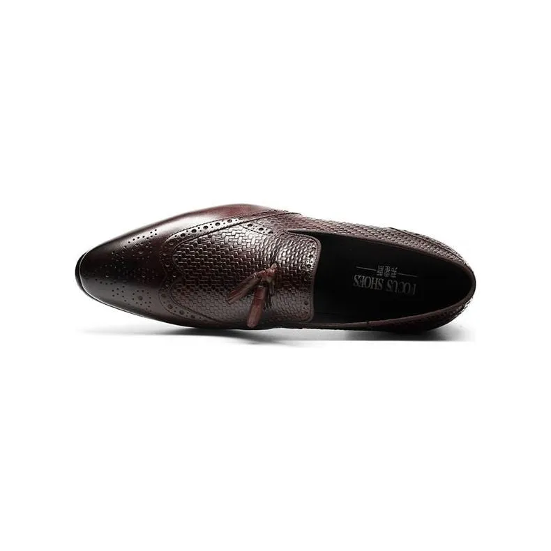 AlliLux Carved Pointed Toe Slip On Loafers