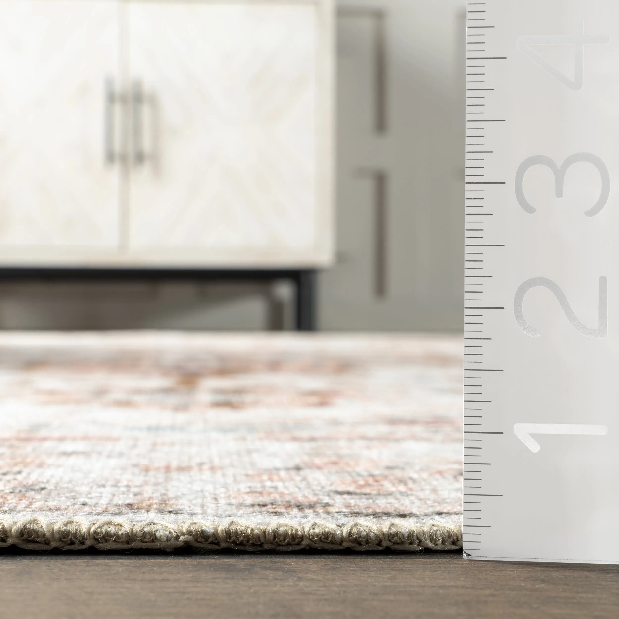 Almira Reversible Washable Hazy Rug | Rust And Beige