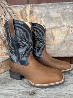 Ariat Men's Taupe & Dark Denim Hybrid Ranchwork H2O Wide Square Toe Cowboy Boots 10061232