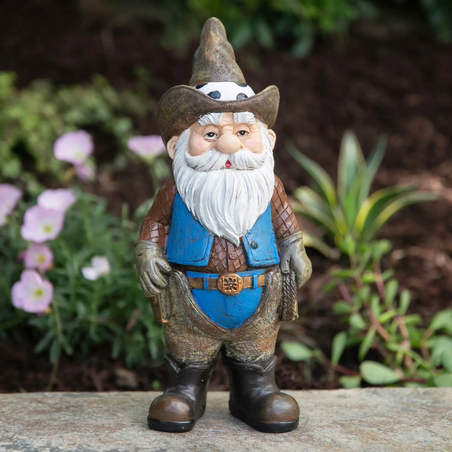 Bronco Billy Cowboy Gnome Garden Statue, 6 by 13.5 Inches