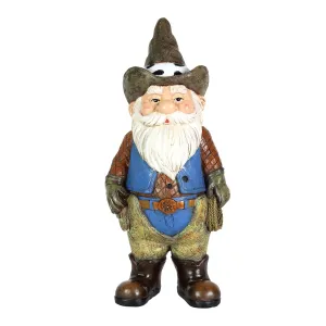 Bronco Billy Cowboy Gnome Garden Statue, 6 by 13.5 Inches