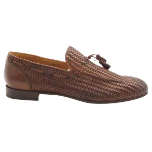 BRU9495 Men's Elegant Hand Woven Moccasin with Tassels in Siena (BRU9495)