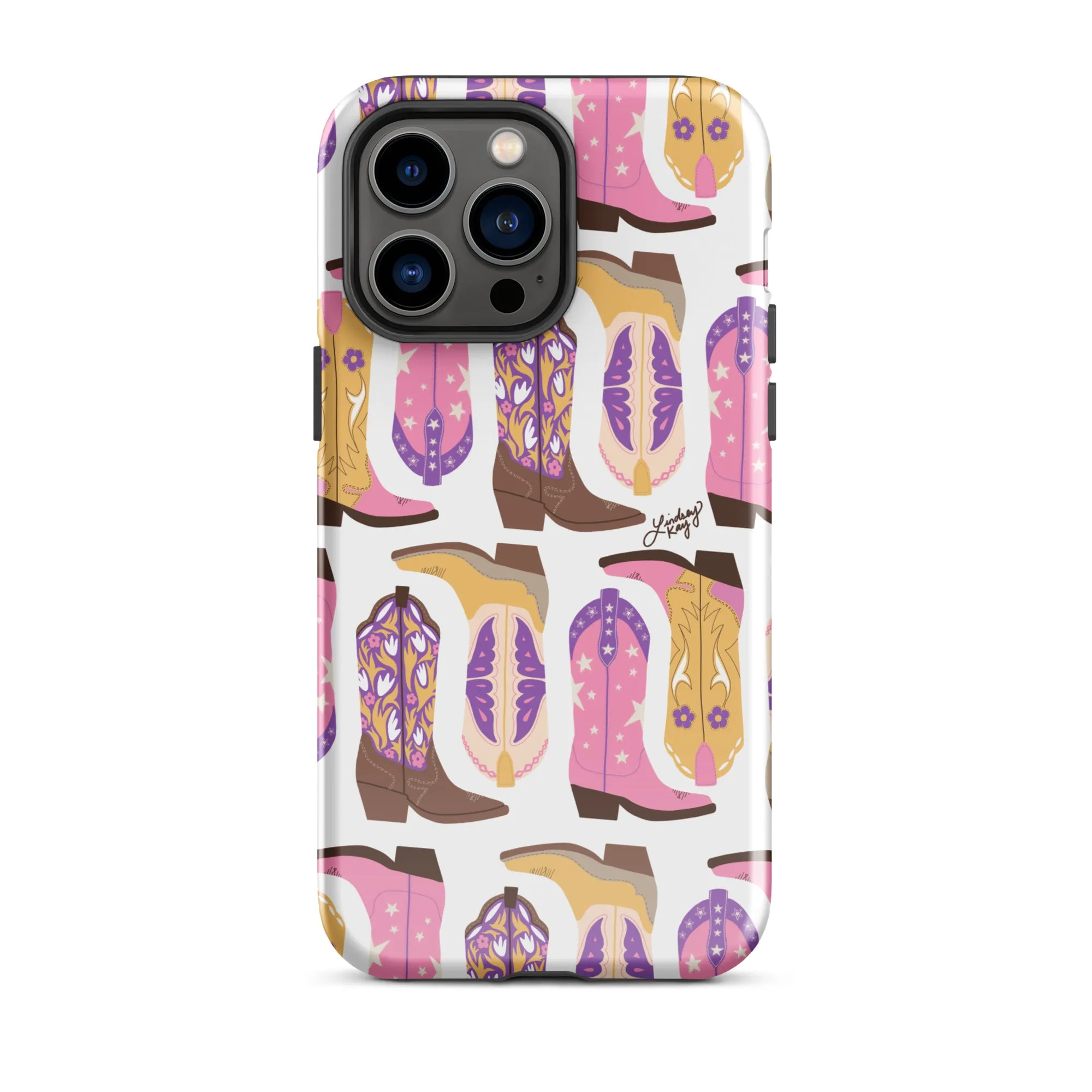 Cowboy Boots Pattern (Pink/Purple) - Tough Case for iPhone®