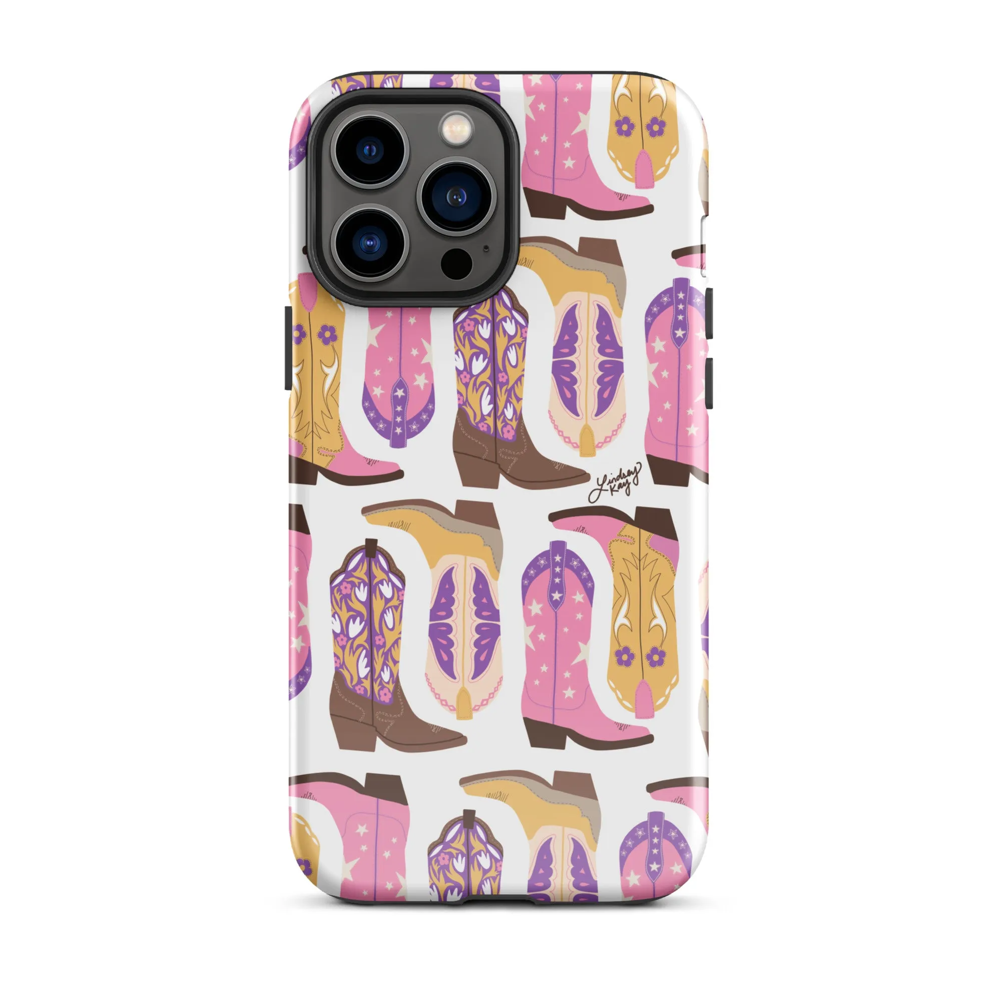 Cowboy Boots Pattern (Pink/Purple) - Tough Case for iPhone®