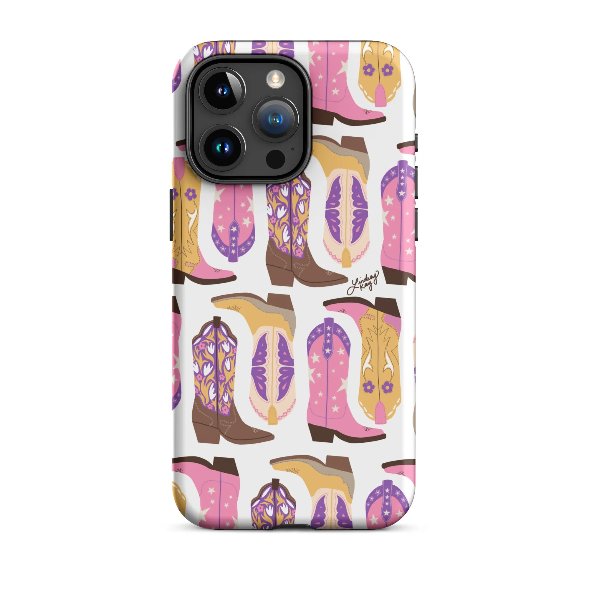 Cowboy Boots Pattern (Pink/Purple) - Tough Case for iPhone®