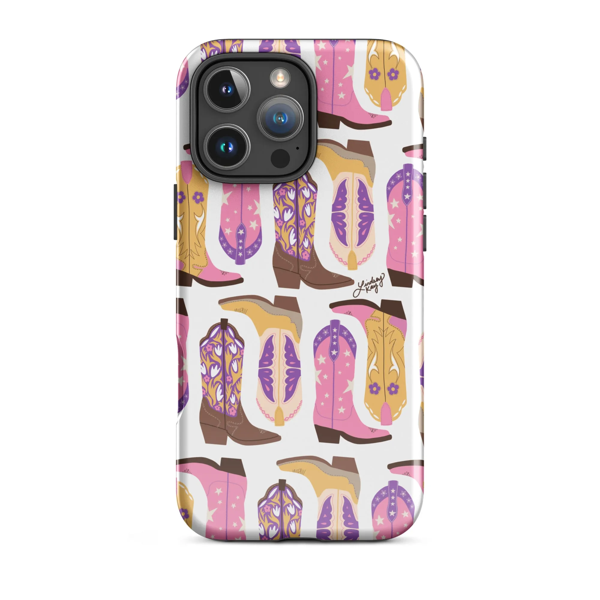 Cowboy Boots Pattern (Pink/Purple) - Tough Case for iPhone®