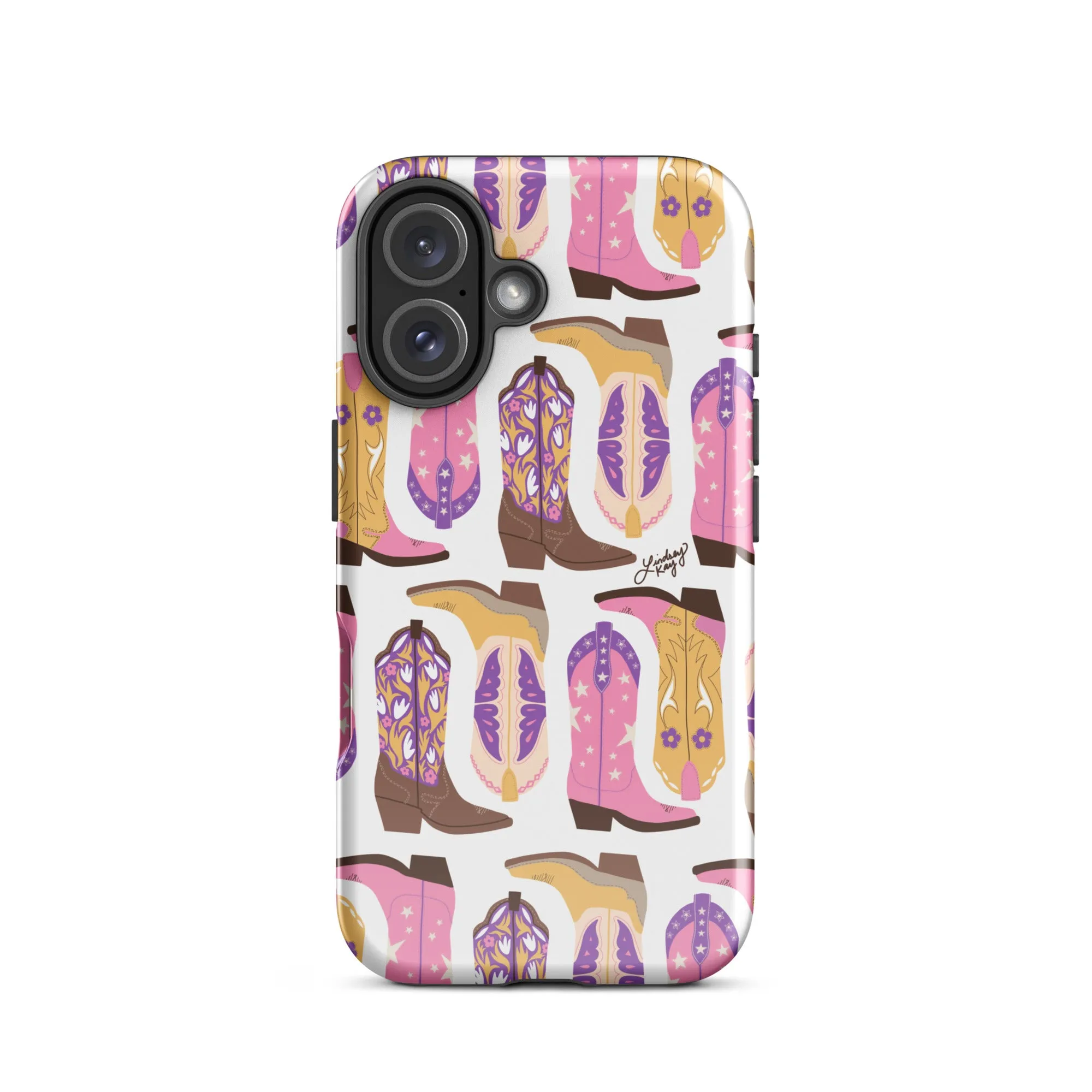 Cowboy Boots Pattern (Pink/Purple) - Tough Case for iPhone®