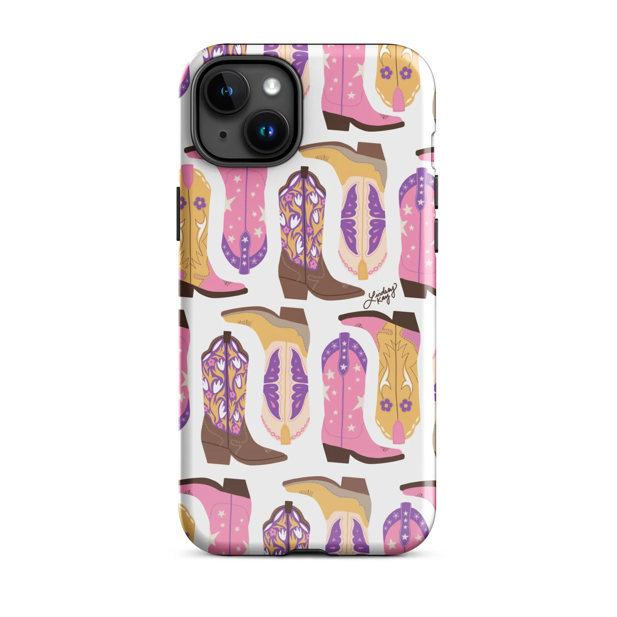 Cowboy Boots Pattern (Pink/Purple) - Tough Case for iPhone®
