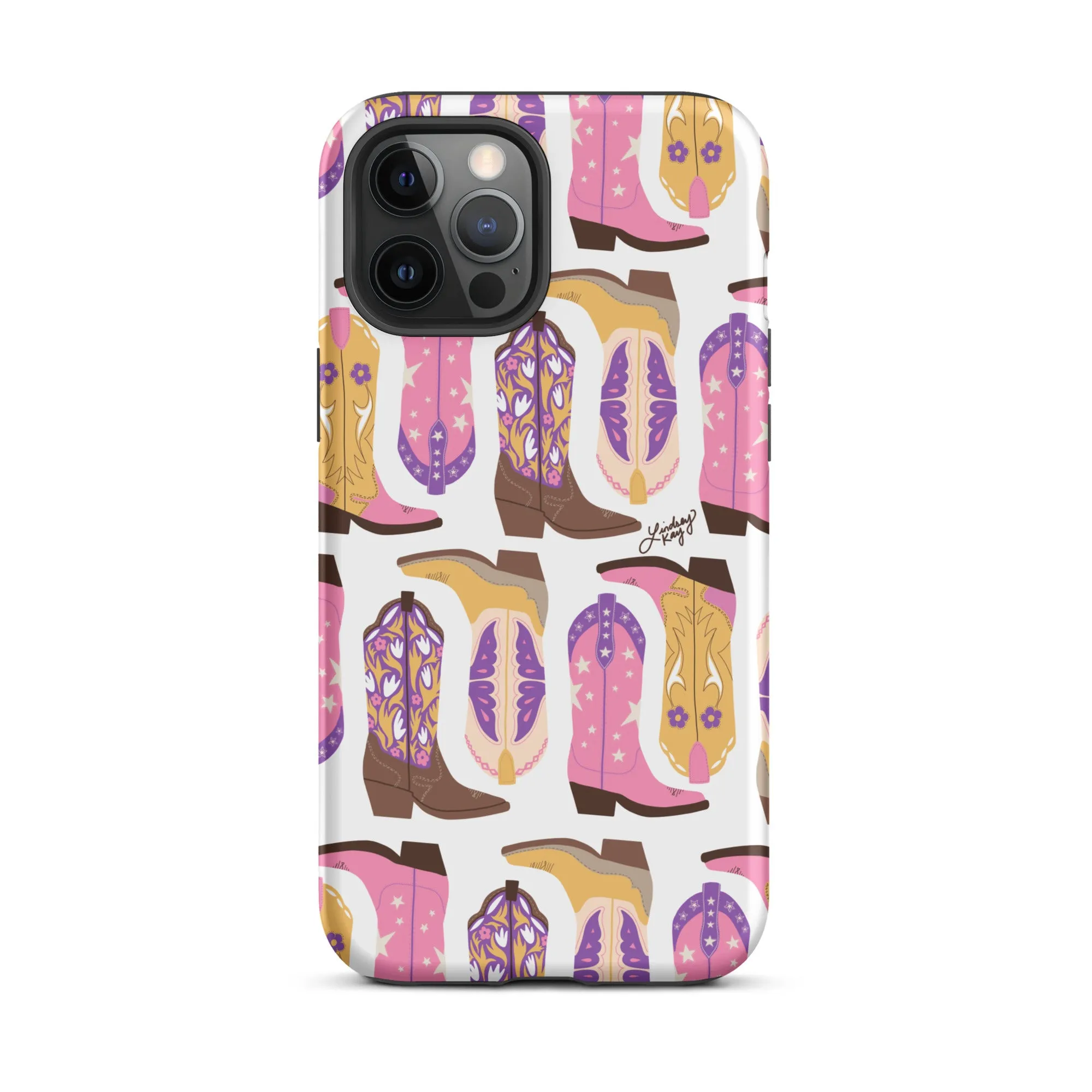 Cowboy Boots Pattern (Pink/Purple) - Tough Case for iPhone®