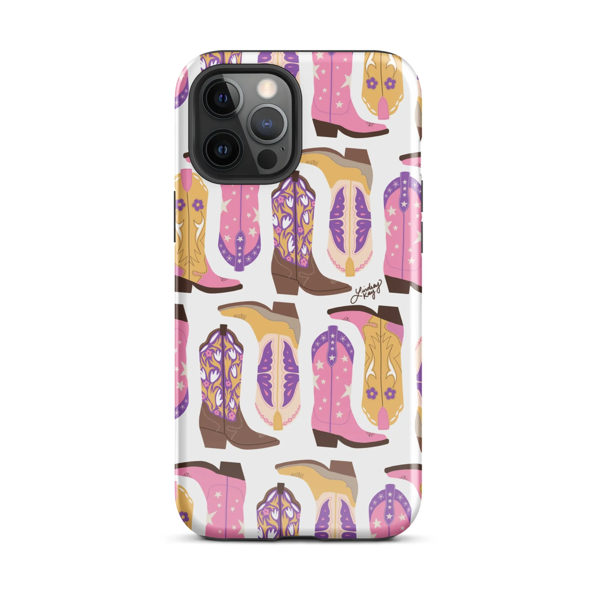 Cowboy Boots Pattern (Pink/Purple) - Tough Case for iPhone®