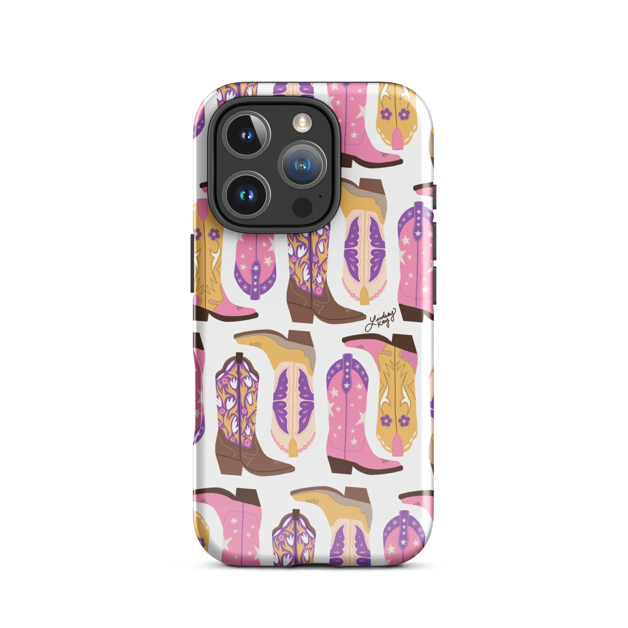 Cowboy Boots Pattern (Pink/Purple) - Tough Case for iPhone®
