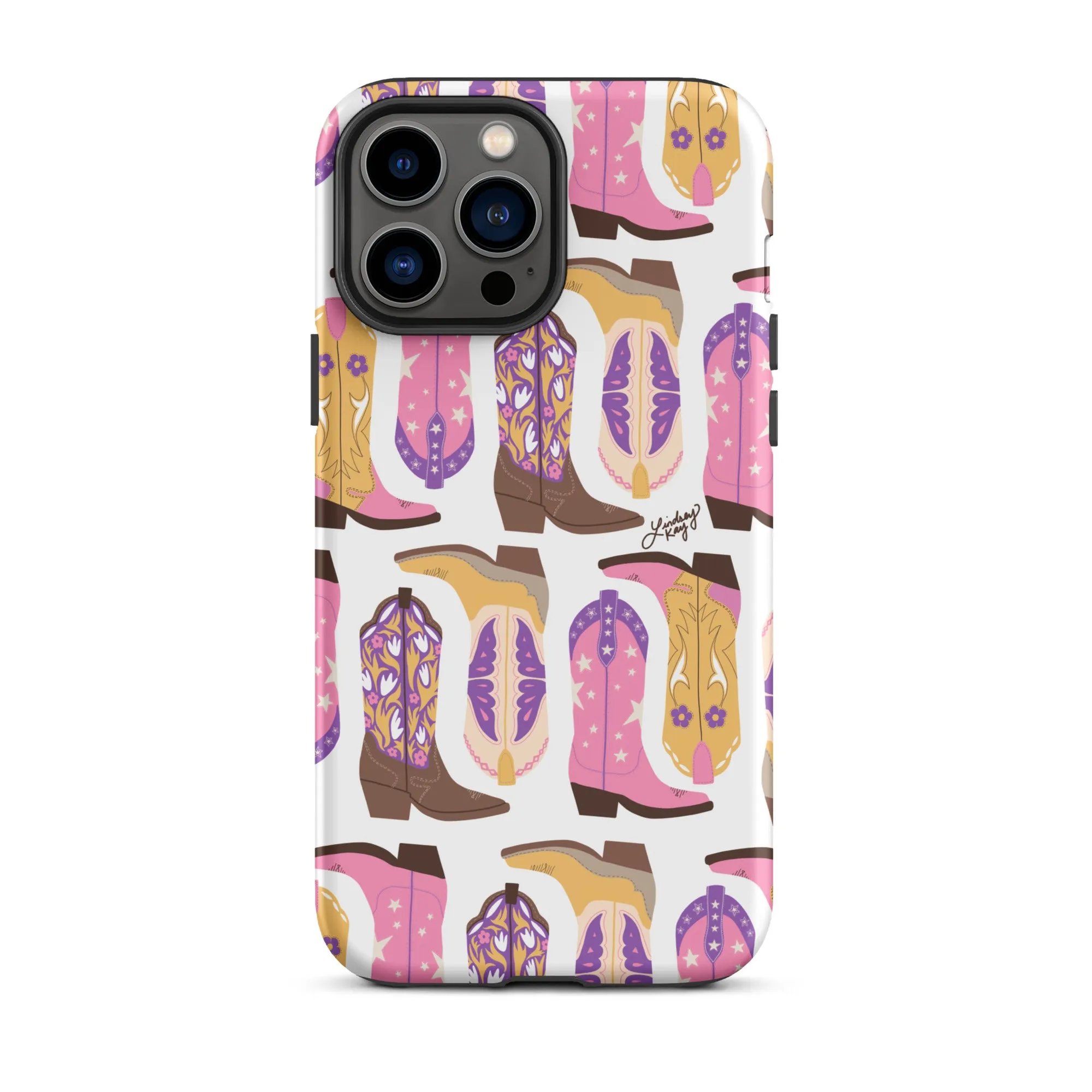 Cowboy Boots Pattern (Pink/Purple) - Tough Case for iPhone®