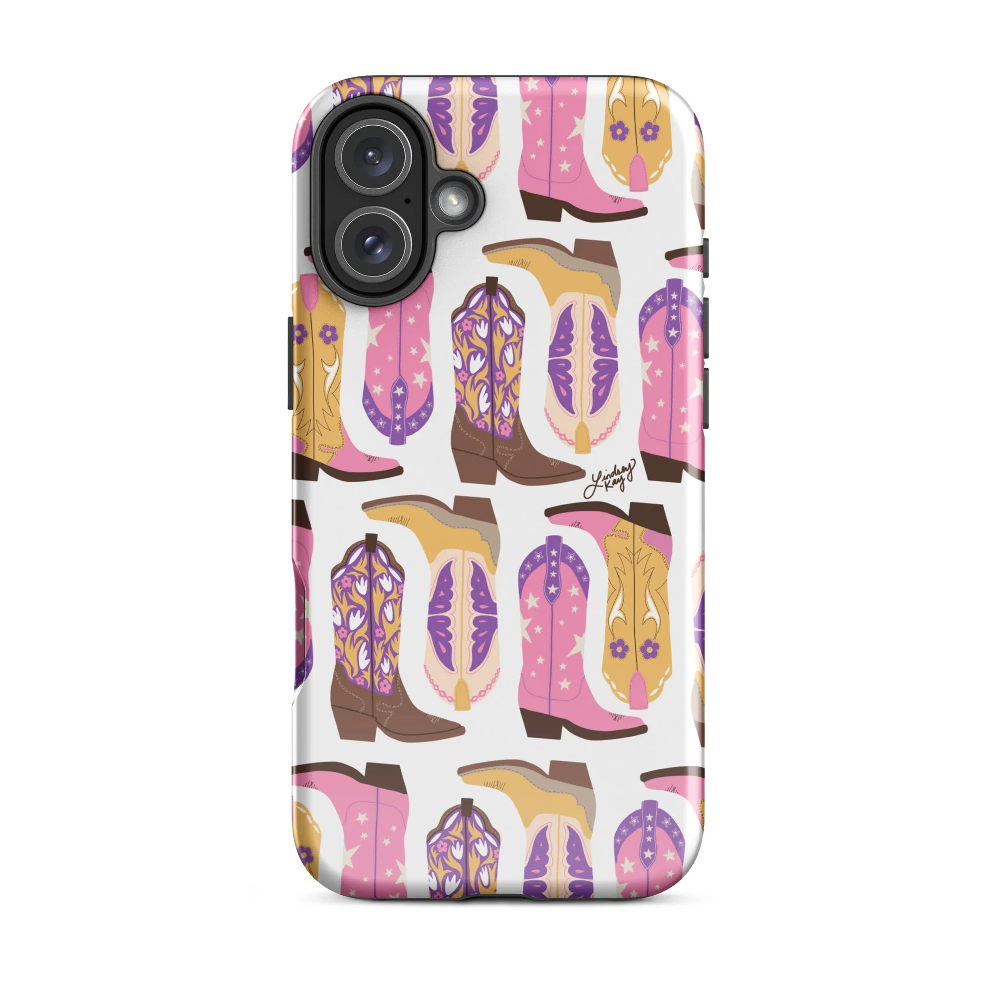 Cowboy Boots Pattern (Pink/Purple) - Tough Case for iPhone®
