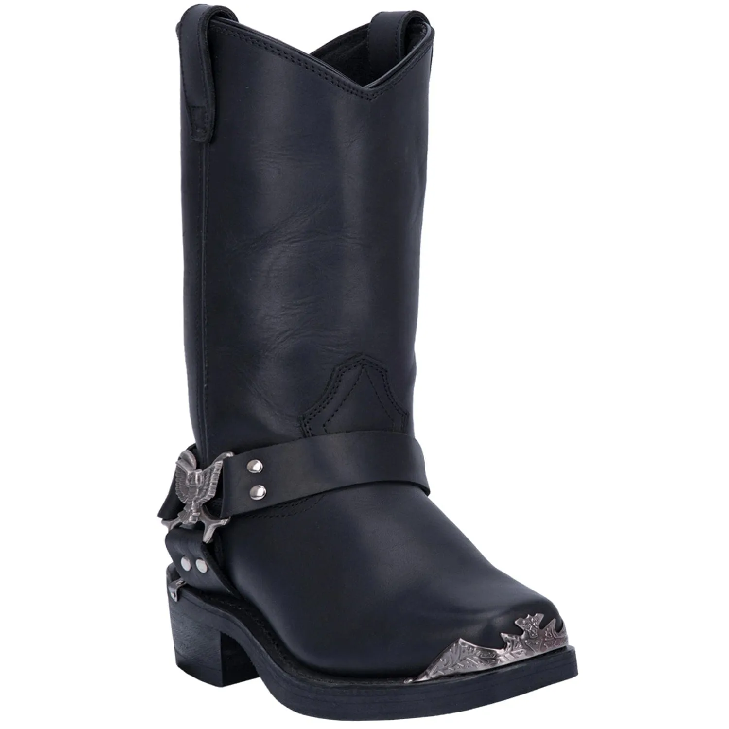 Dingo Men's Chopper Black Leather Harness Boots DI19053