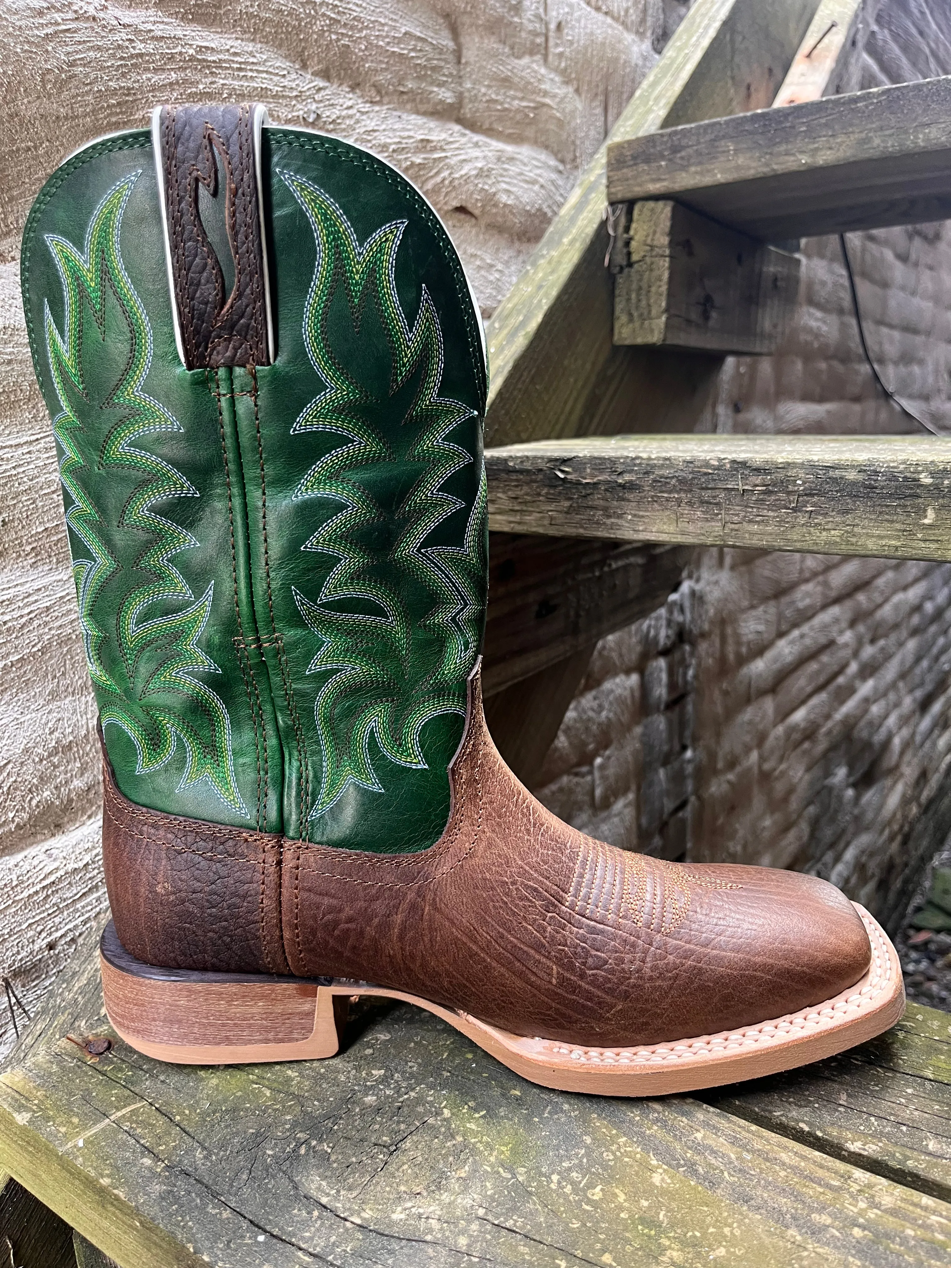 Durango Men’s Rebel Brown/Evergreen Western Bridle Cowboy Boots DDB0461