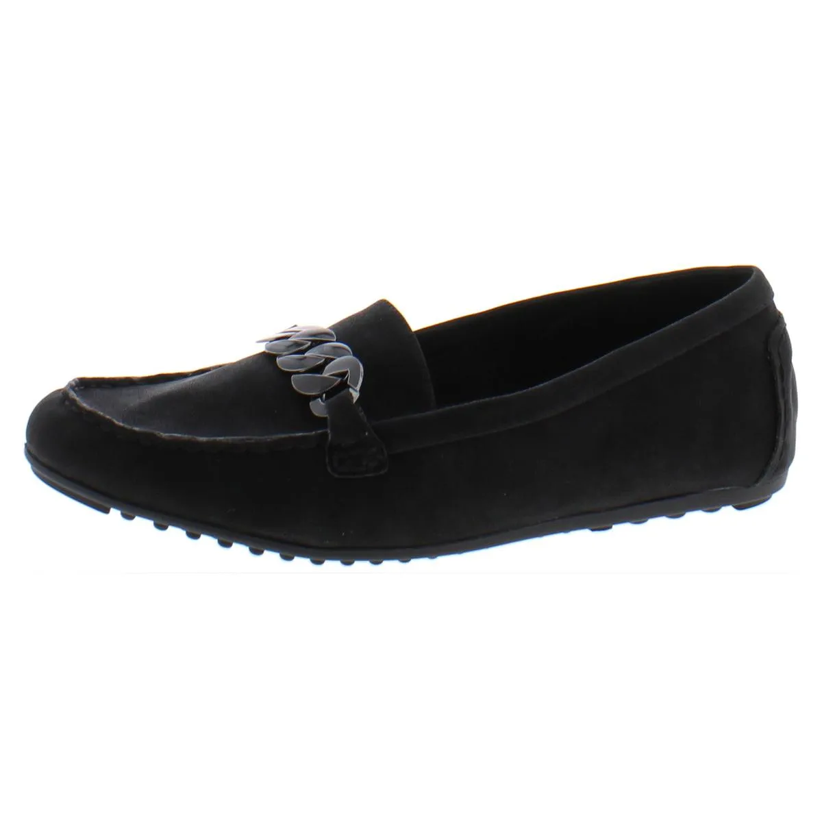 Easy Street Womens Darice Suede Chain Moccasins