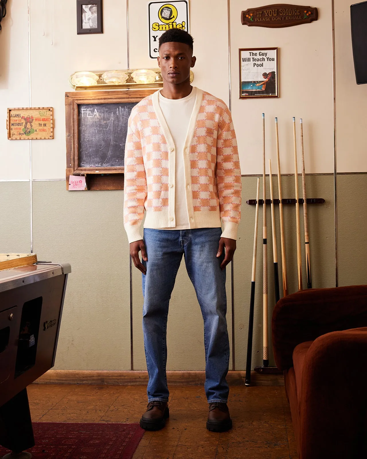 Hazy Checker Cardigan