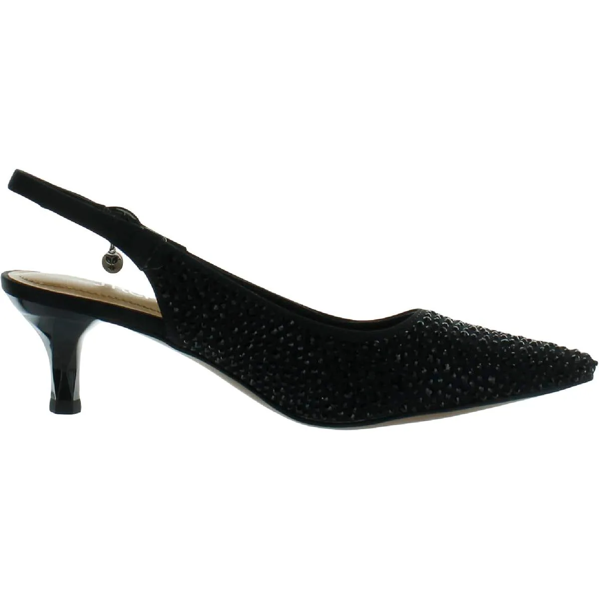 J. Renee Womens Ankle Strap Pointed Toe Kitten Heels