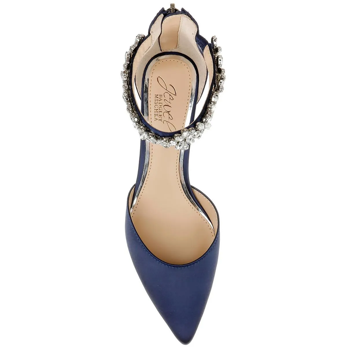 Jewel Badgley Mischka Womens Robles Metallic Evening Kitten Heels