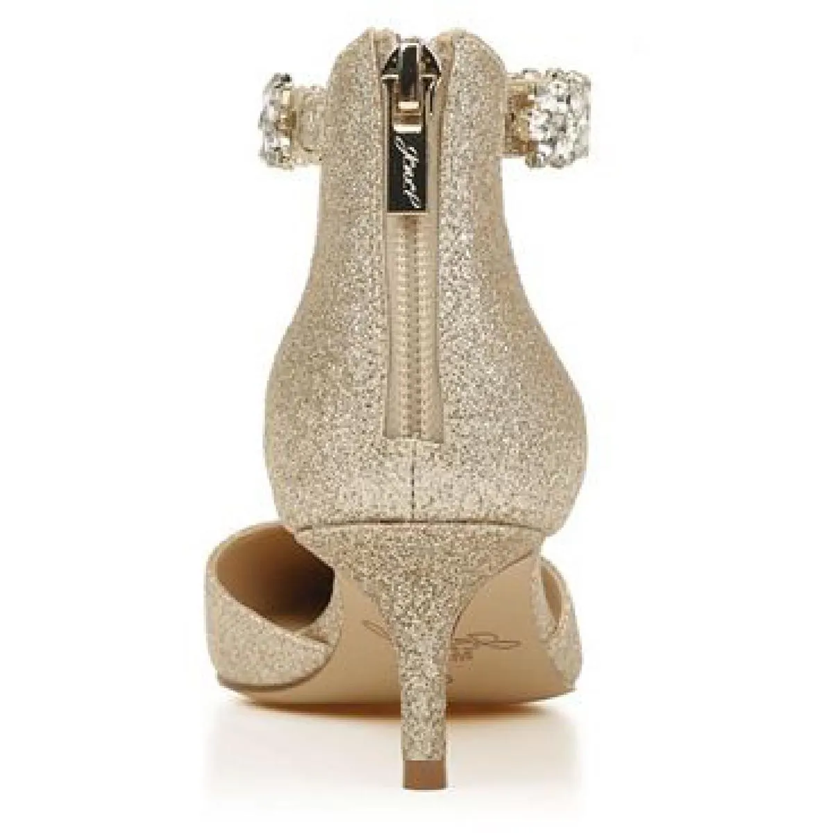 Jewel Badgley Mischka Womens Robles Metallic Evening Kitten Heels