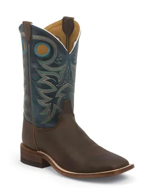 Justin Men's Bent Rail Austin Teal Cowboy Boots BR738