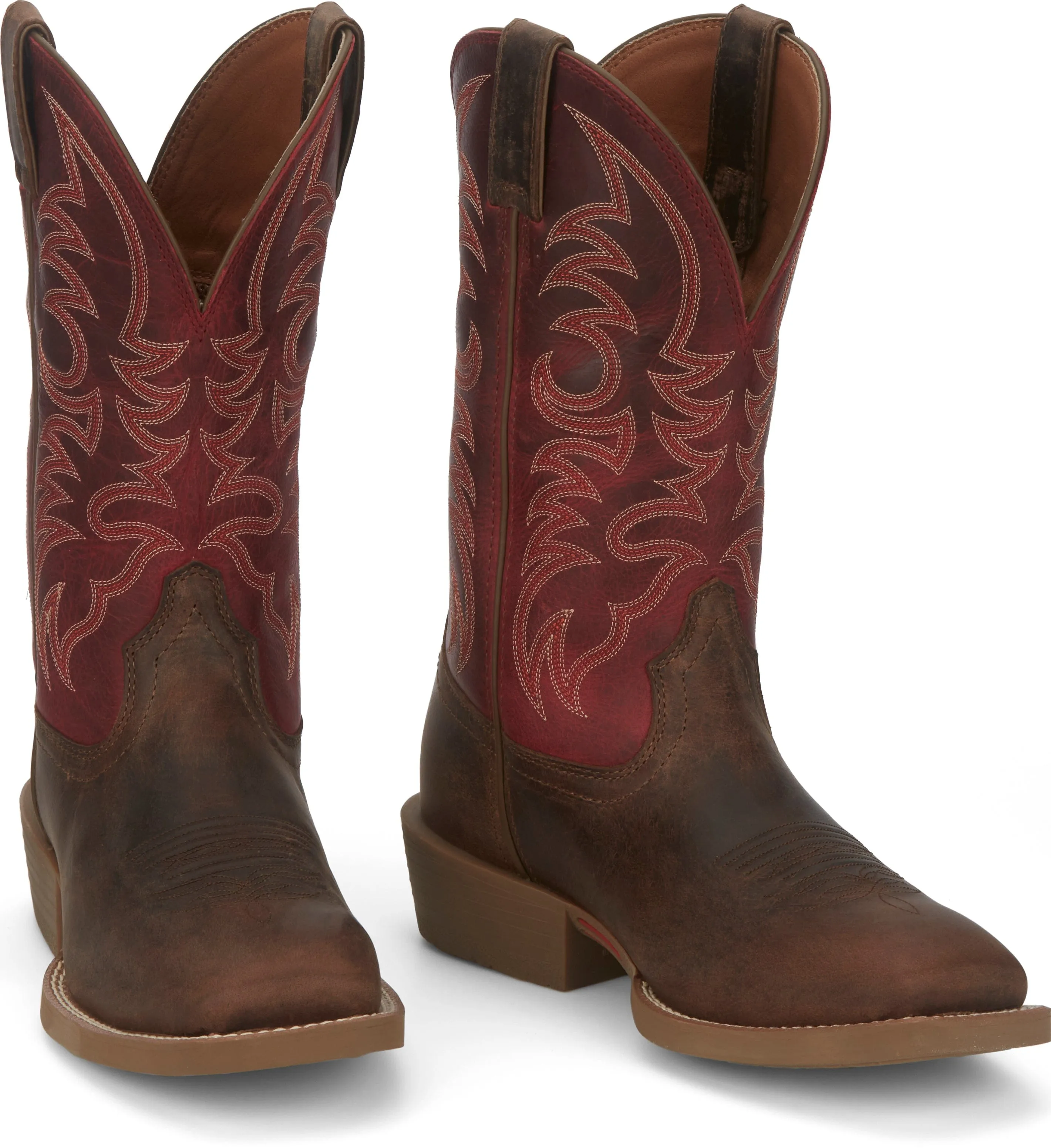 Justin Men's Muley Brown/Red Western Boots SE7610