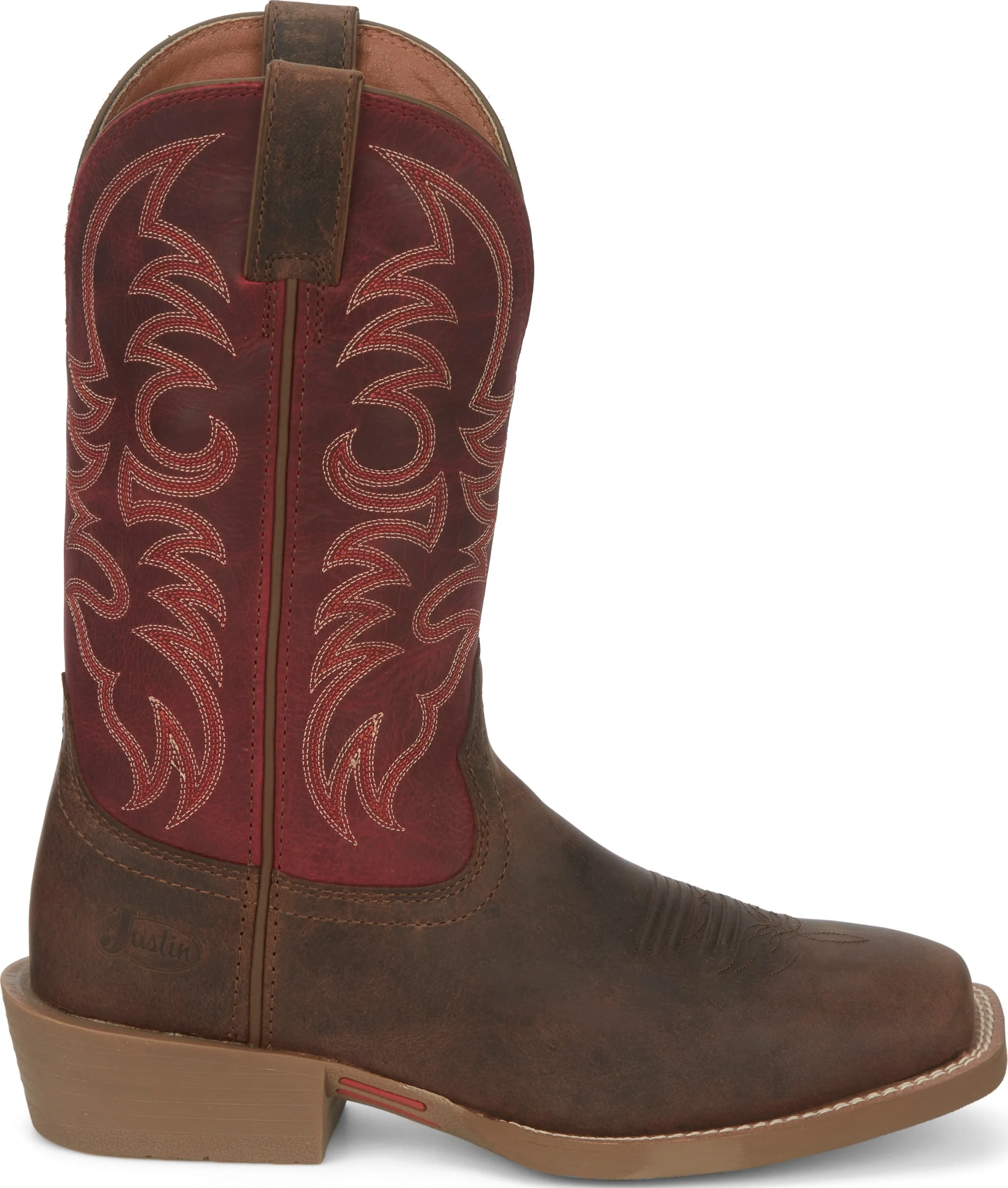 Justin Men's Muley Brown/Red Western Boots SE7610