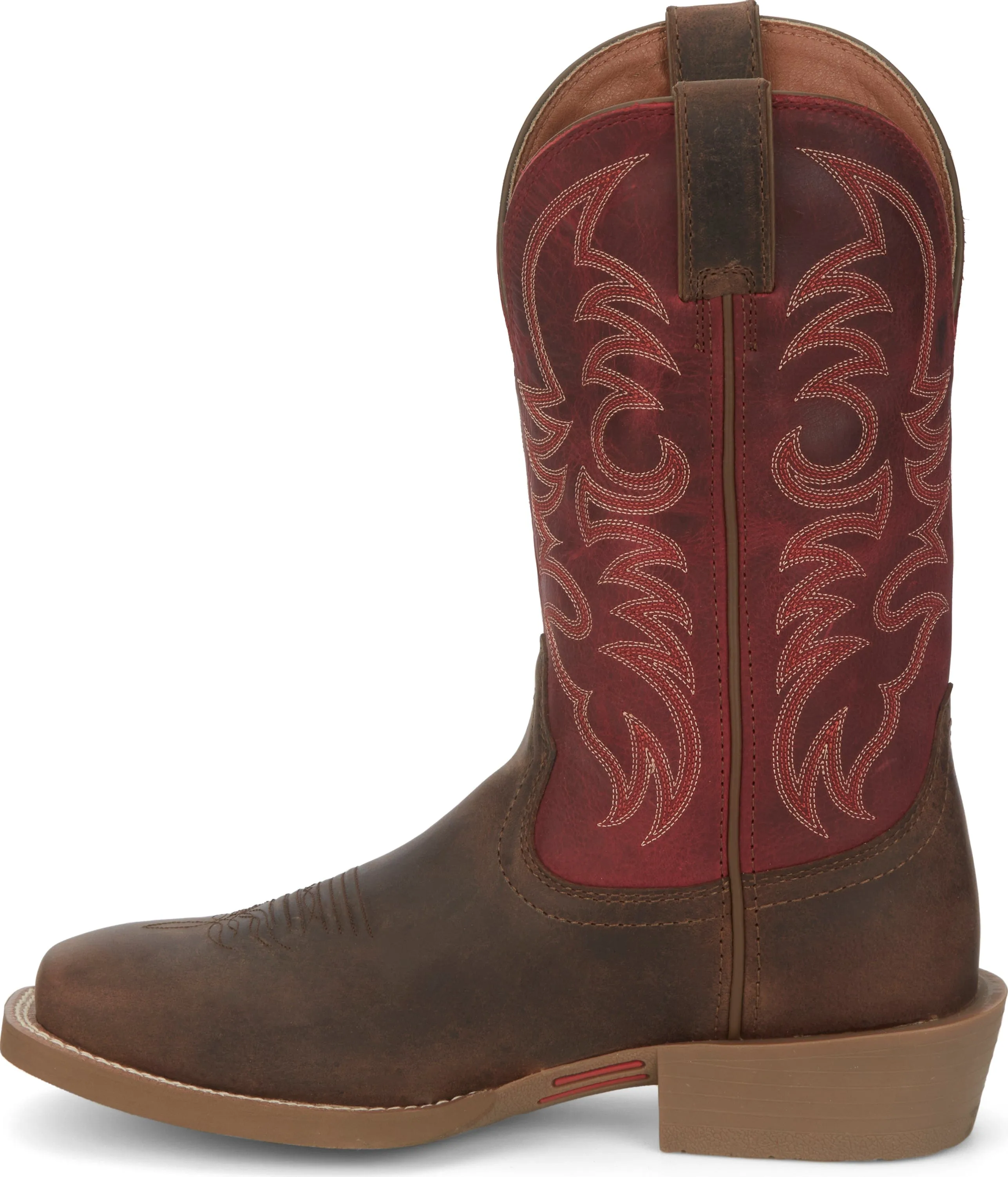 Justin Men's Muley Brown/Red Western Boots SE7610