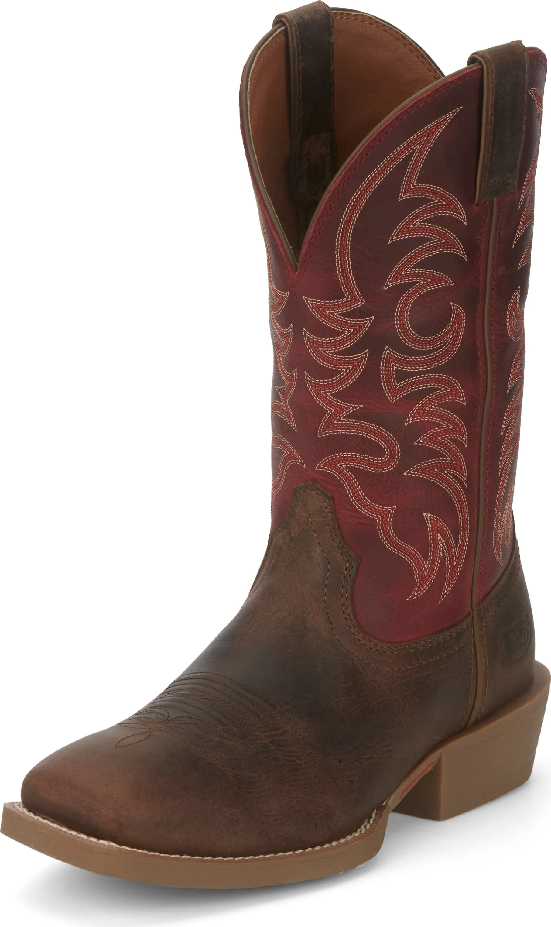 Justin Men's Muley Brown/Red Western Boots SE7610