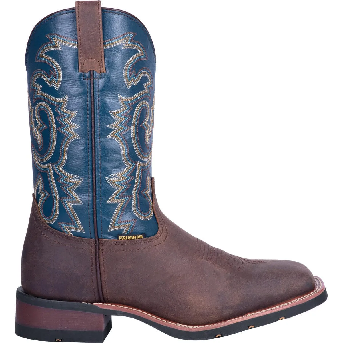 Laredo Men's Hamilton Tan/Blue Leather Cowboy Boots 7936
