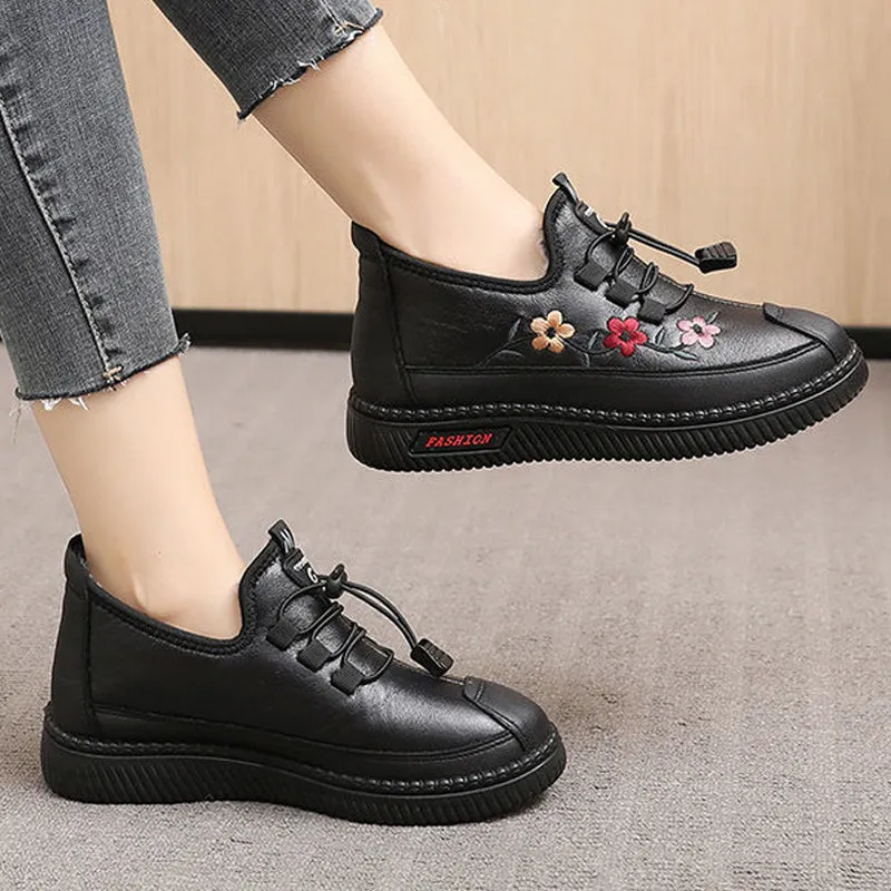 Loafers for ladies - warm fleece lining and non-slip sole
