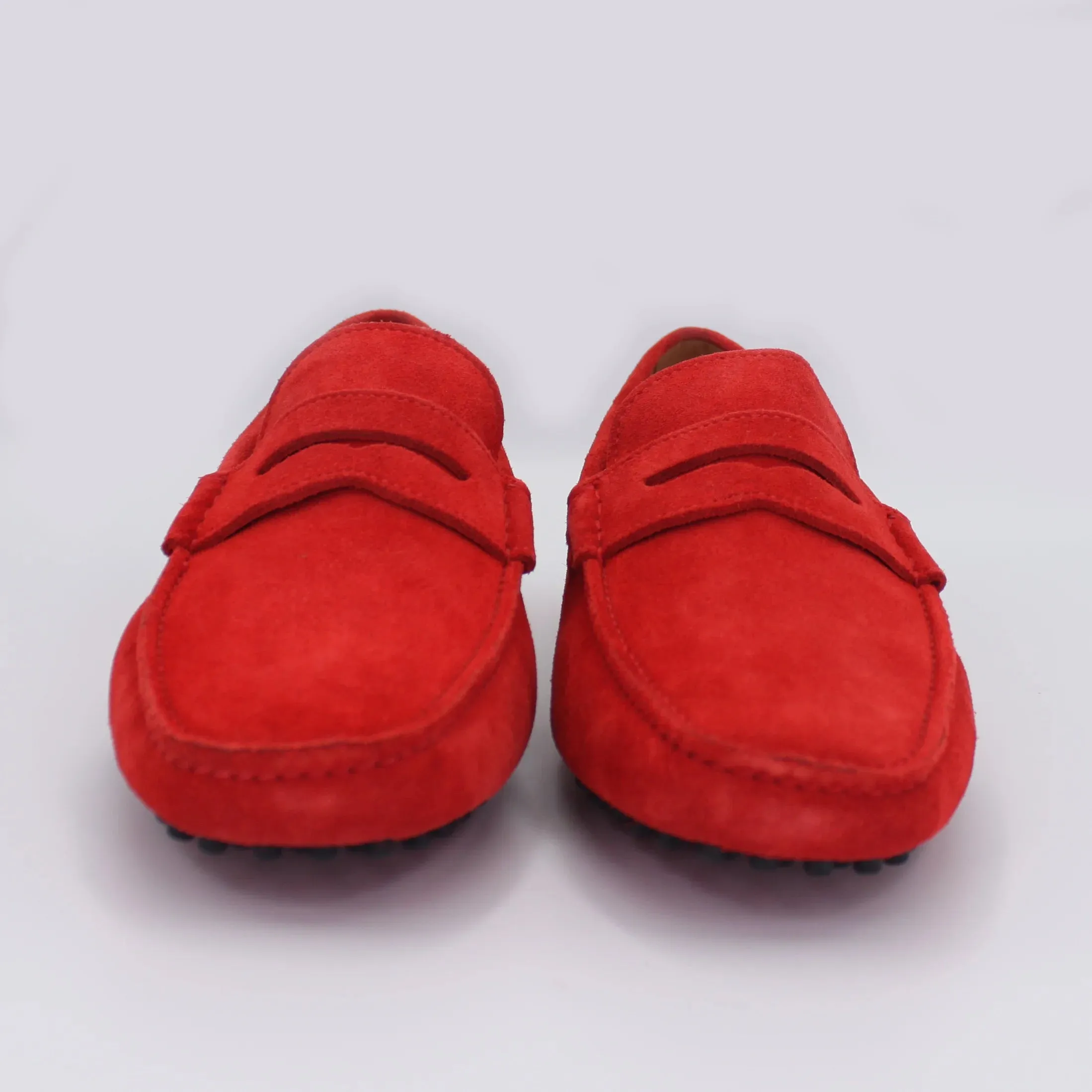 Men's Driver in Calf Leather Suede in Rubino Red (CONU460002)