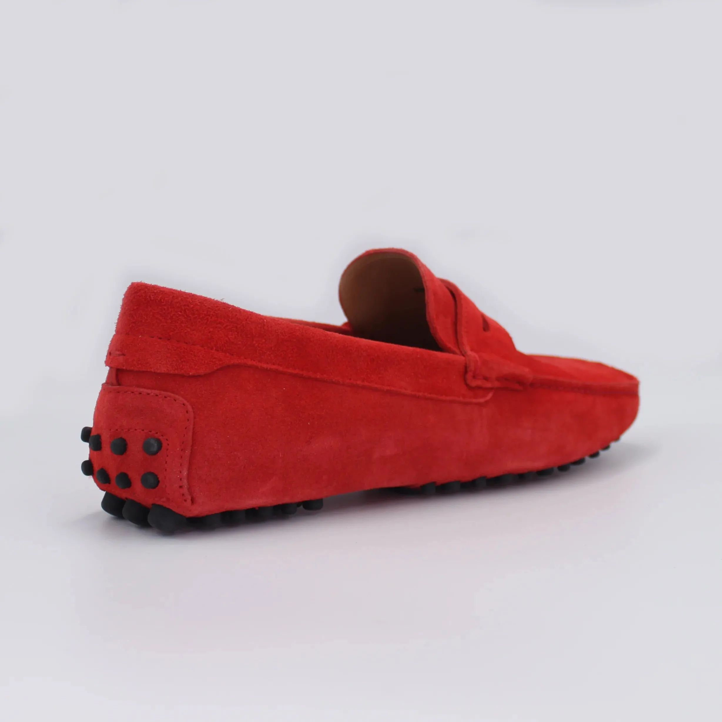 Men's Driver in Calf Leather Suede in Rubino Red (CONU460002)