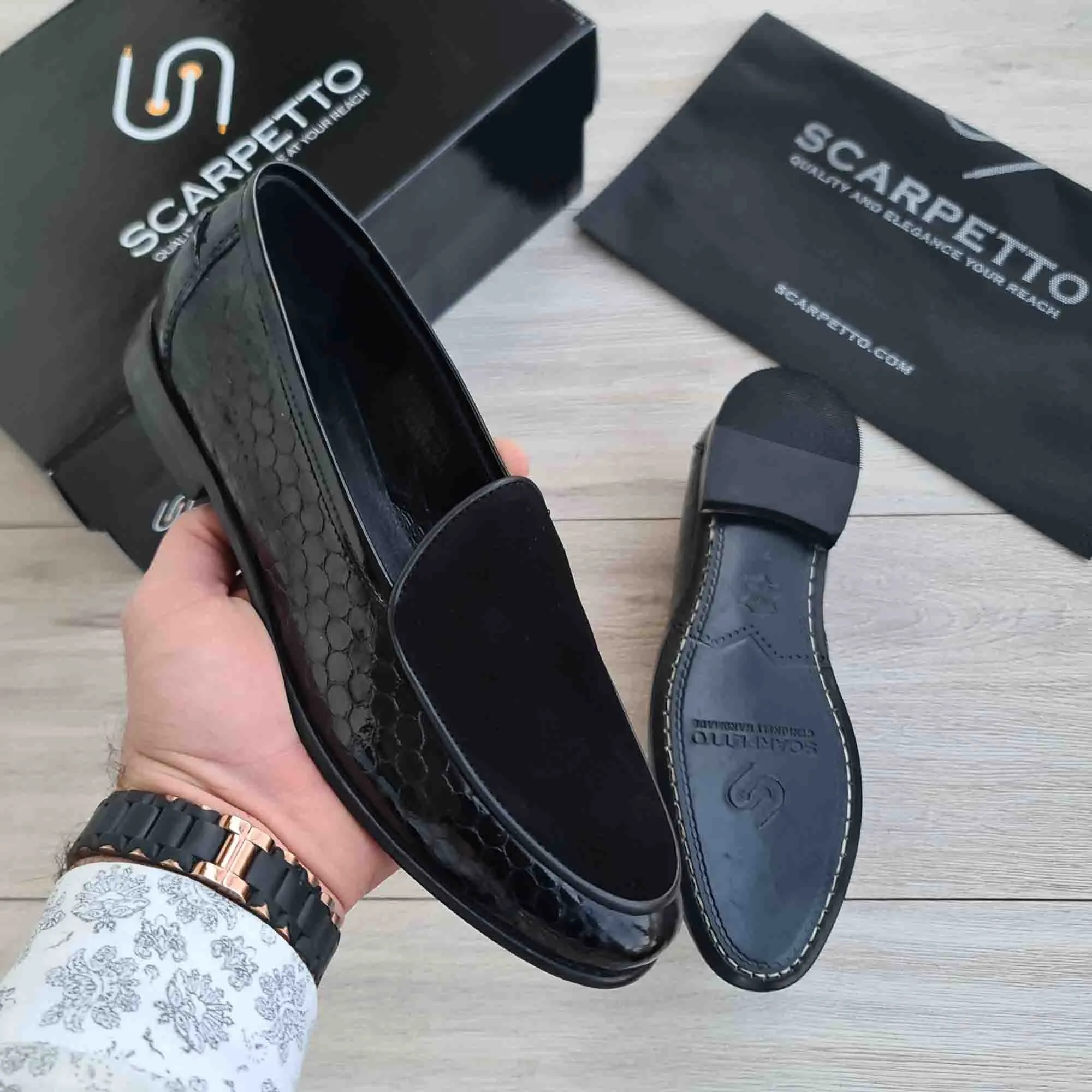 Men's Patent Suede Leather Loafers