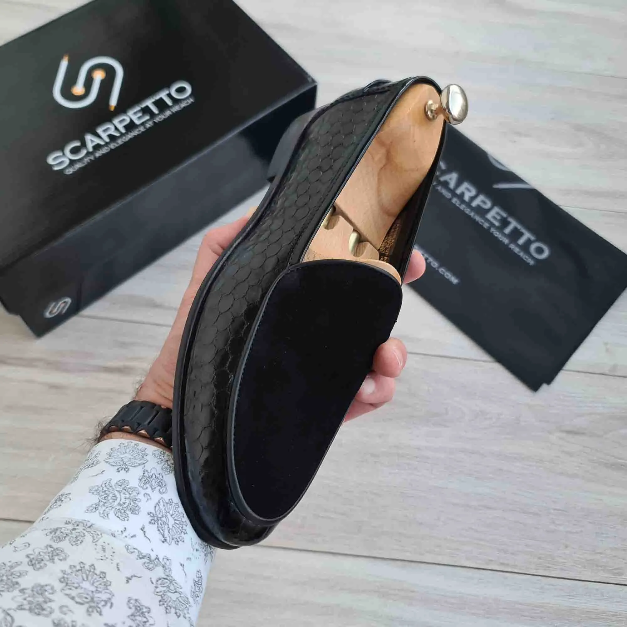 Men's Patent Suede Leather Loafers