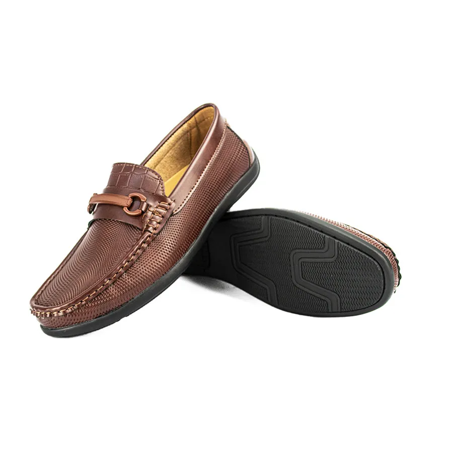 MX 24396 BLACK/DARK-BROWN CASUAL LOAFERS