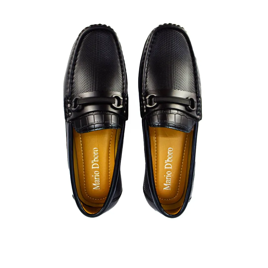 MX 24396 BLACK/DARK-BROWN CASUAL LOAFERS
