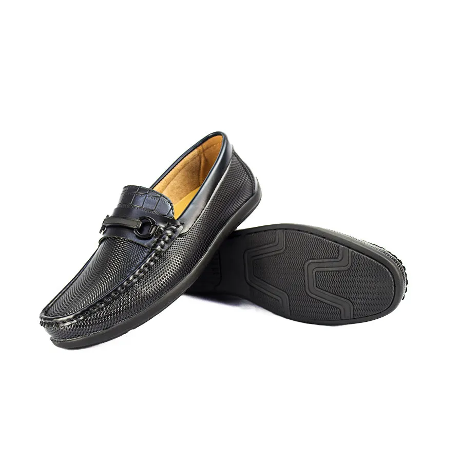 MX 24396 BLACK/DARK-BROWN CASUAL LOAFERS
