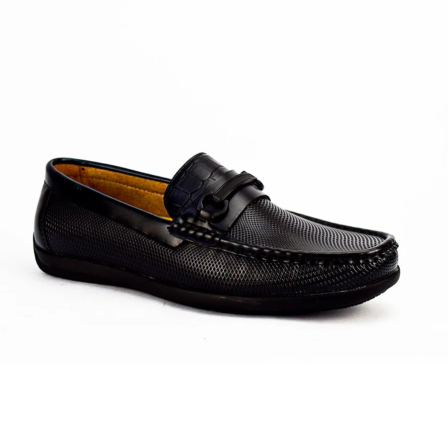 MX 24396 BLACK/DARK-BROWN CASUAL LOAFERS