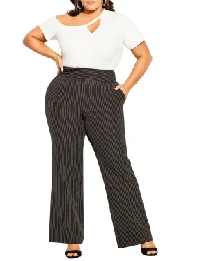 Penelope Pant | Black Pinstripe