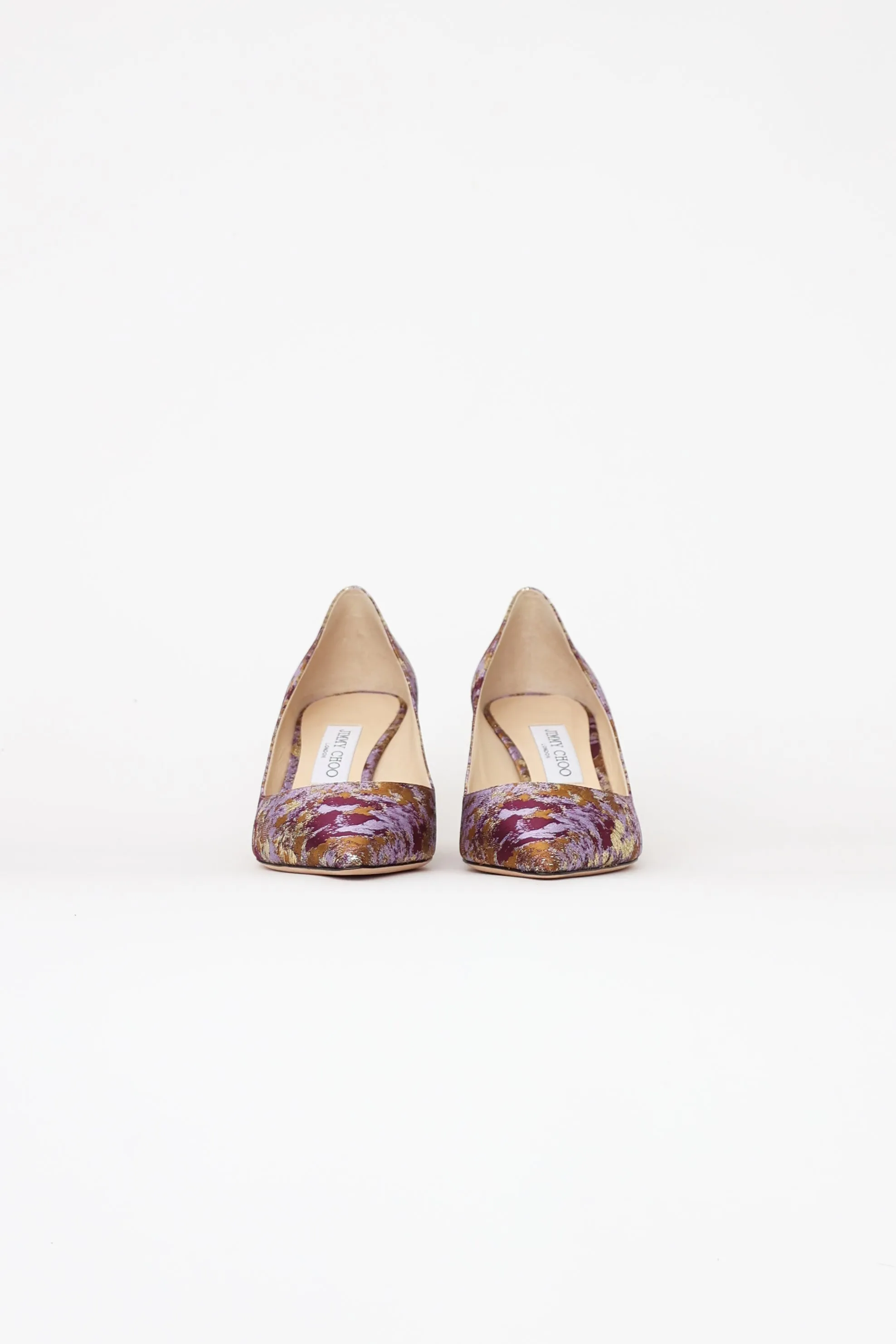 Purple & Gold Brocade Heels