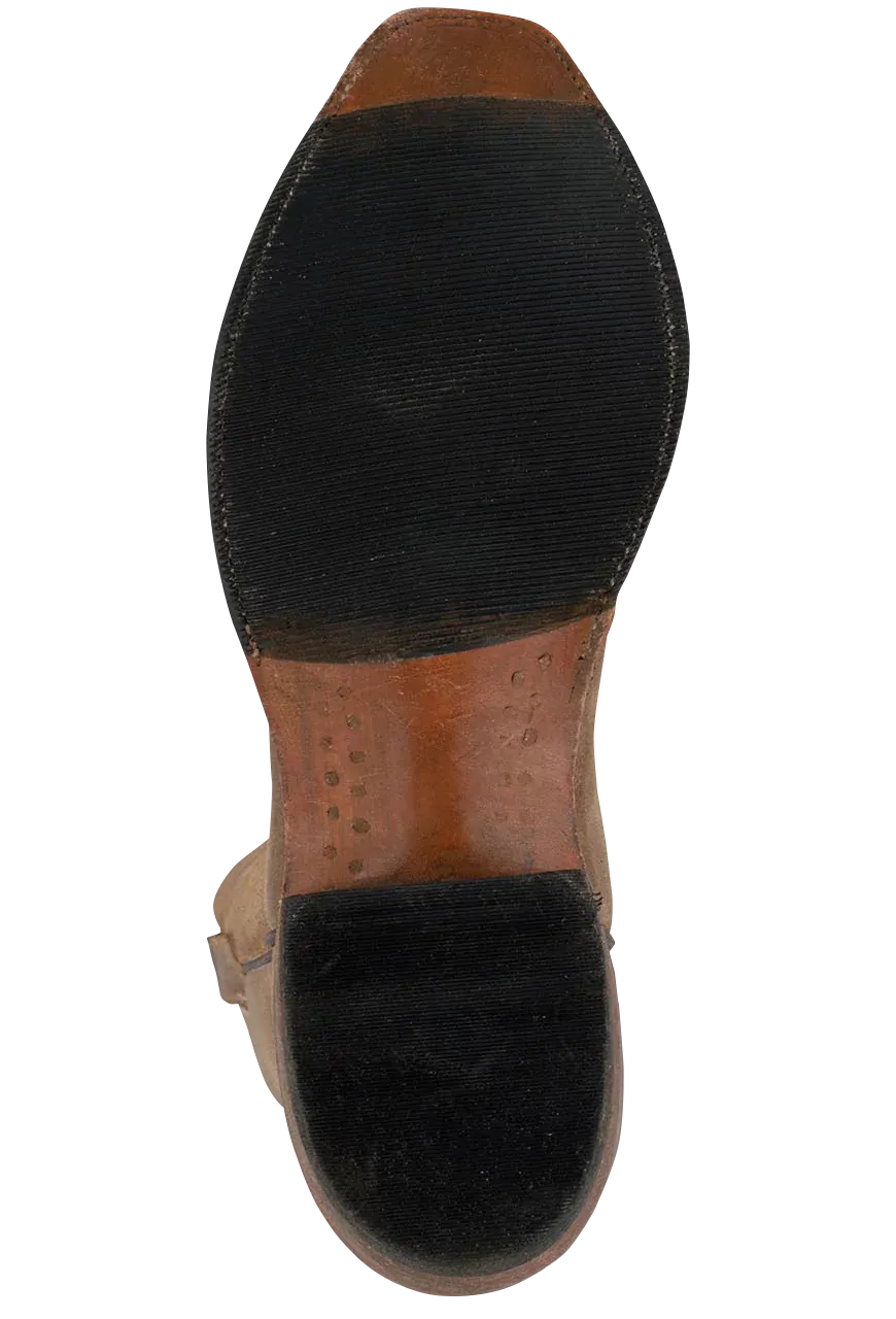 Rios of Mercedes Cowhide Suede Cowboy Boots - Distressed Sahara