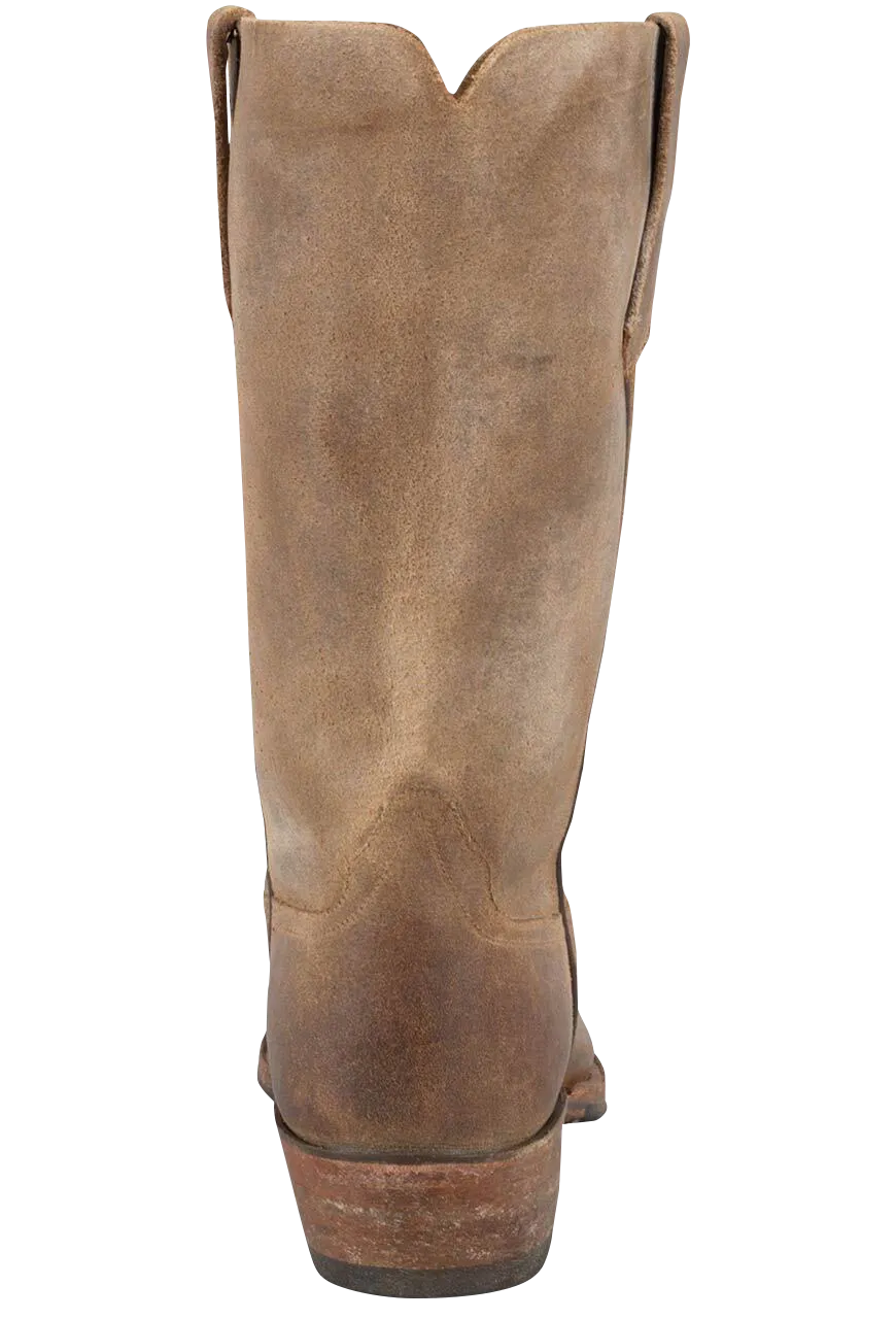 Rios of Mercedes Cowhide Suede Cowboy Boots - Distressed Sahara
