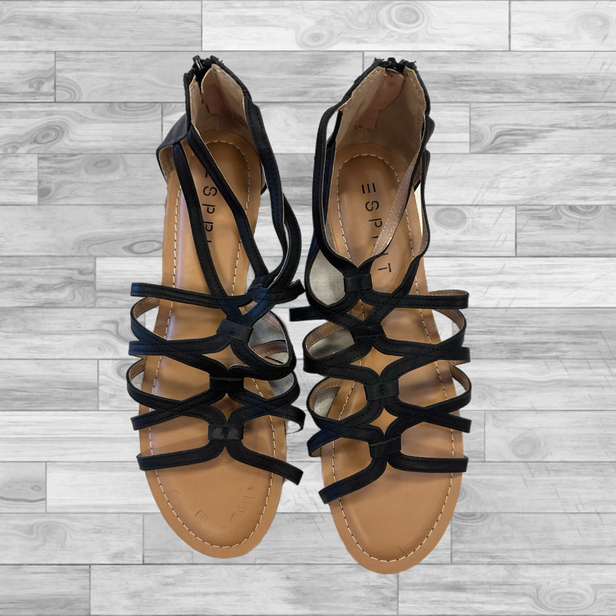 Sandals Heels Kitten By Esprit In Black, Size: 9