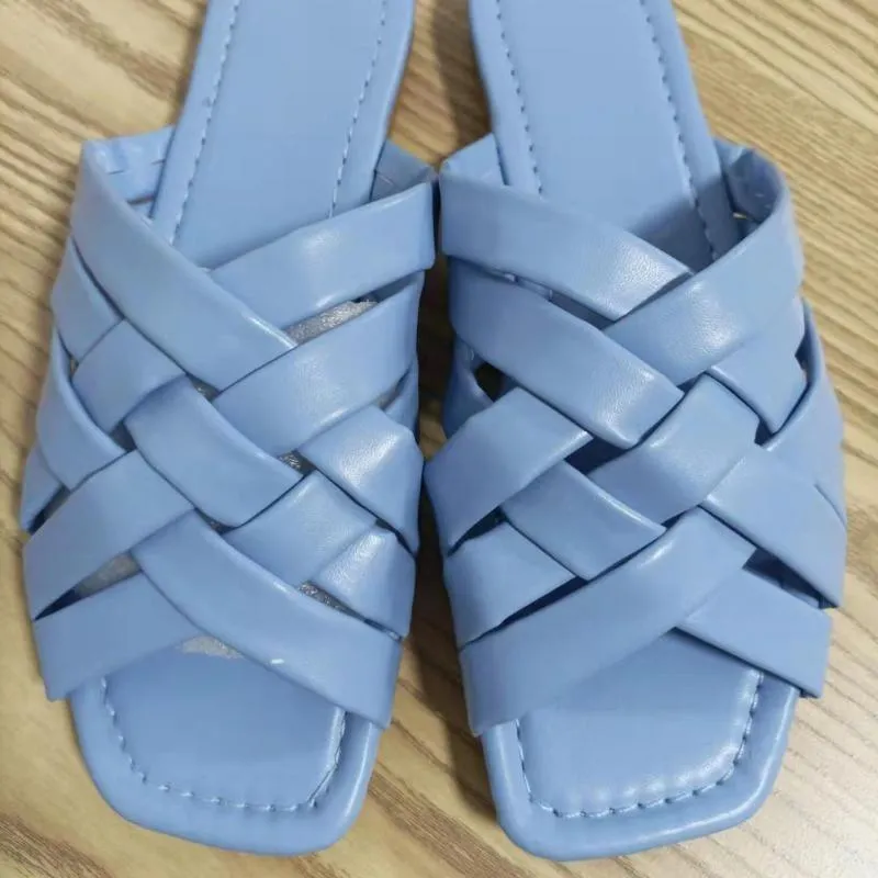 Summer Casual Outdoor Leather Flat Women Slippers...