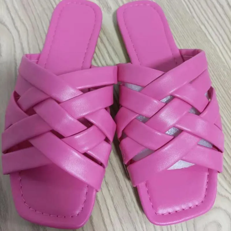 Summer Casual Outdoor Leather Flat Women Slippers...