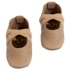 Weathered Brown Ballet Slipper Baby Shoe